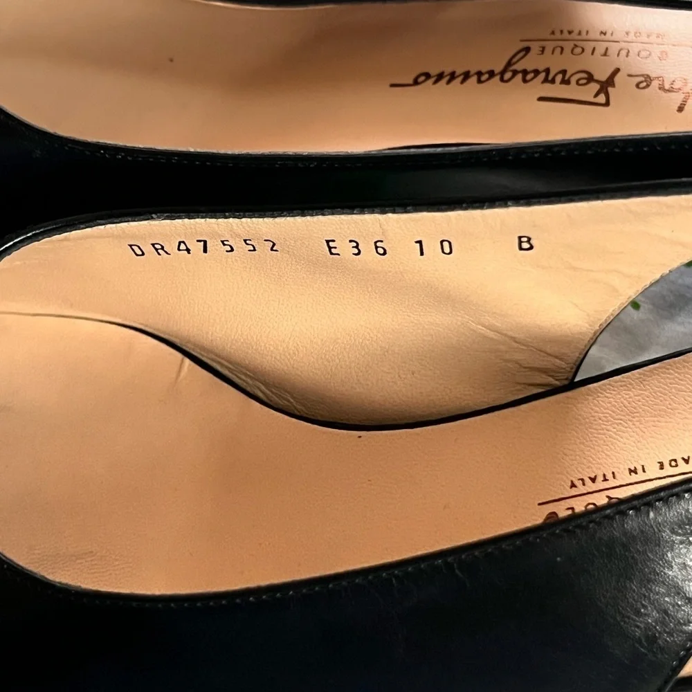 Salvatore Ferragamo Slingback Peep Toe Heels - 10 ‘Renata’